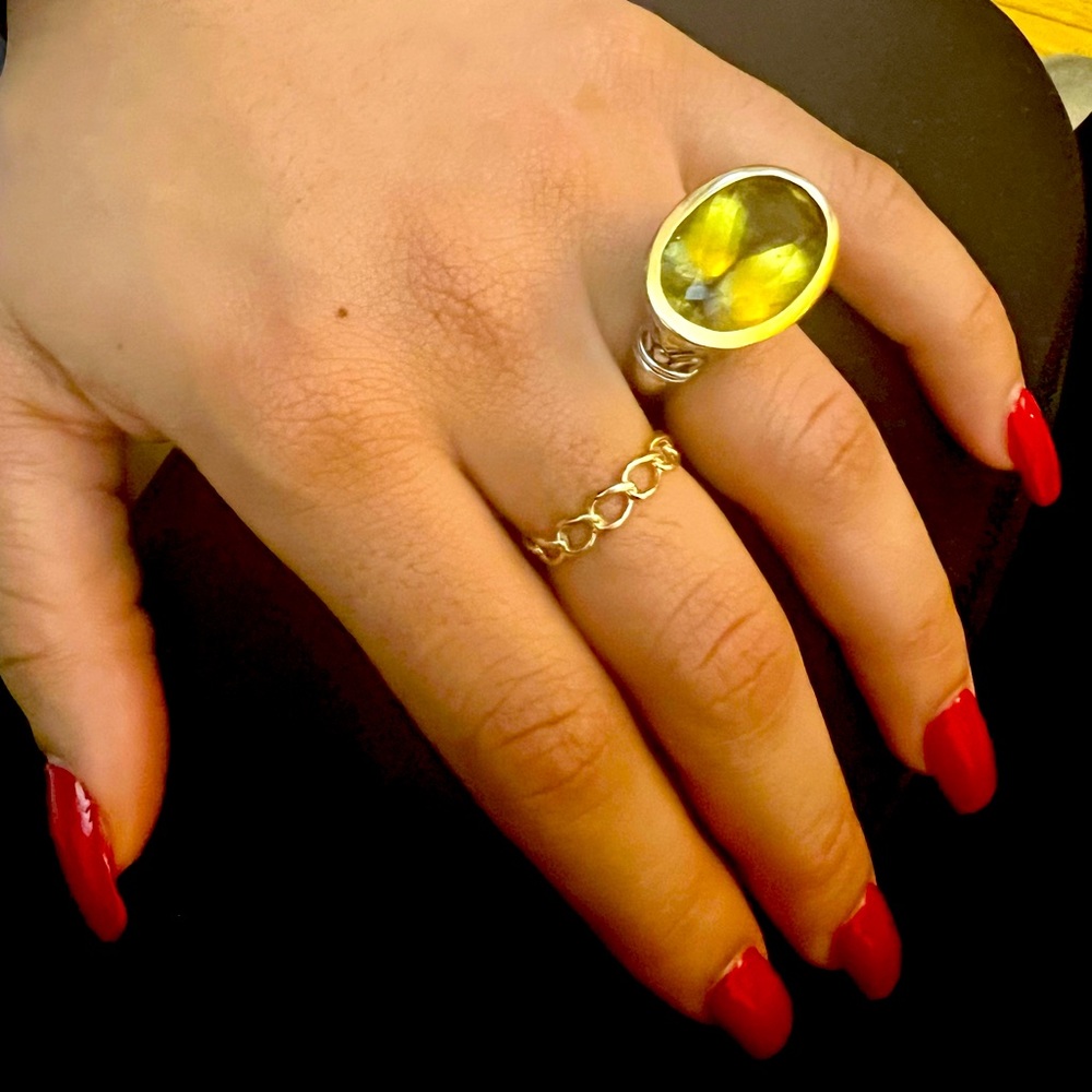 LAGOS lemon quartz/citrine cocktail ring.